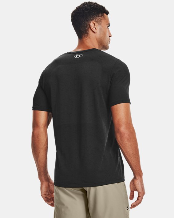 T-shirt à manches courtes UA Seamless pour homme, Black, pdpMainDesktop image number 2